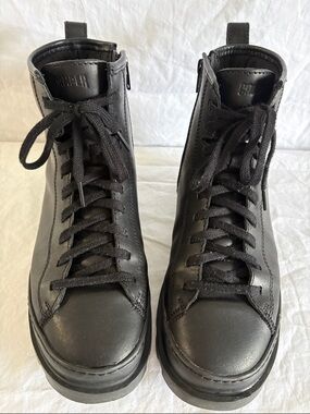 Camper Brutus Black Leather Lace-Up Boots